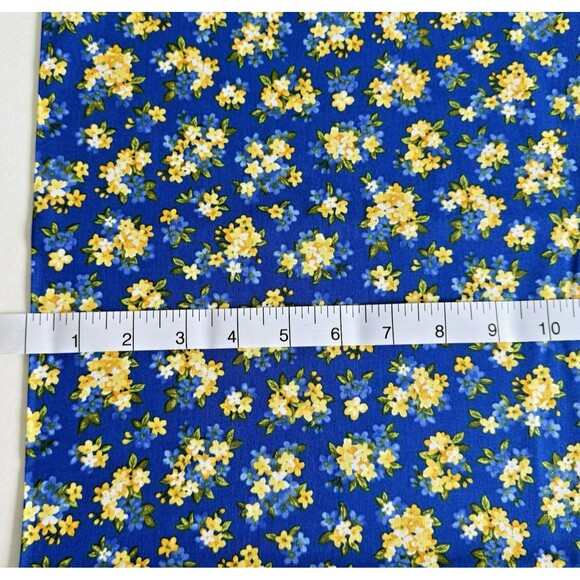 Coordinating Fabric Bundle Blue & Yellow Floral Cotton Quilt Fabric Craft 4yds - Picture 3 of 9